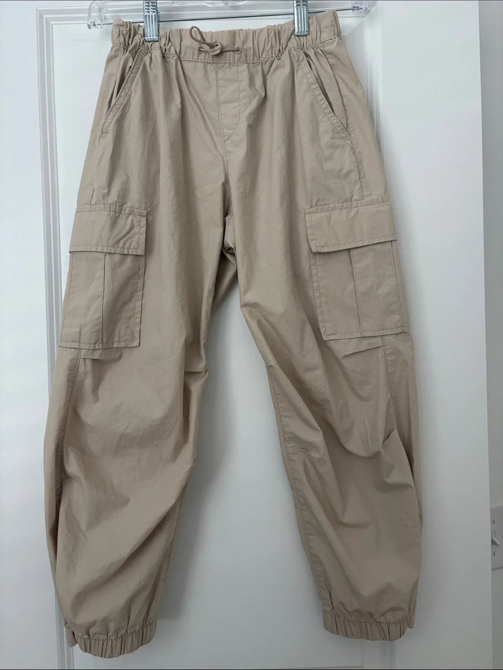 GAP Kids Tan Cargo Jogger Pants, denim coat, and white cotton top bundle